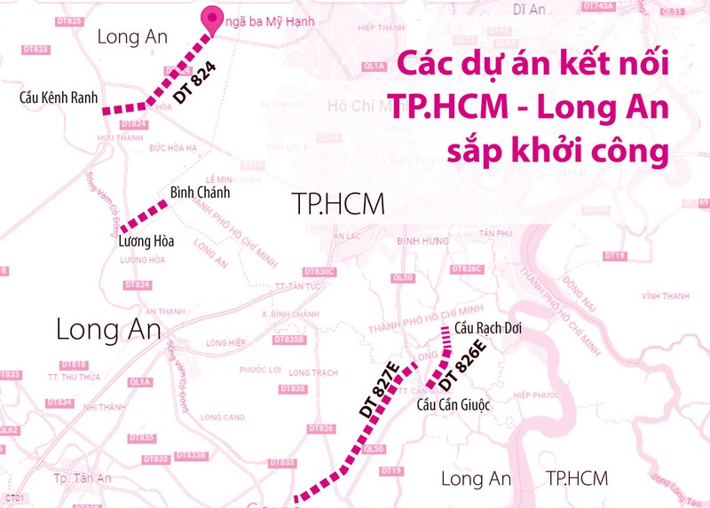 Các dự án kết nối Long An - TP.HCM sắp khởi công